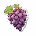 Colorful Cartoon Style Ripe Grape Sticker For Creative Projects