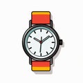 Colorful Cartoon Style Wrist Watch With Flat Design Royalty Free Stock Photo