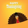 Colorful cartoon of turkey bird for Happy Thanksgiving celebration. Royalty Free Stock Photo