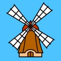 Colorful cartoon windmill Royalty Free Stock Photo