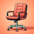 Colorful Cartoonish Office Chair Vector Illustration