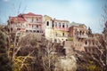 Colorful carved balconies in the Old Town of