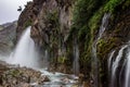 Colorful cascades of waterfalls in Aladalgar National Park in Turkey