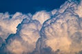 Colorful cascading storm clouds that look unnatural. Some toned