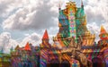 Colorful Castle in a Cloudy Day - Beto Carrero World - Santa Catarina Royalty Free Stock Photo