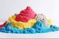 Colorful castle made from kinetic sand. Generate ai