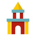 Colorful castle toy blocks icon