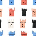 Colorful Castle Turrets Pattern Illustration for Kids Decoration Royalty Free Stock Photo