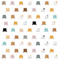 Colorful Cat Poster Isolated White background