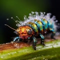 Colorful Cater Beetle With Water Drops - Abstract Shape