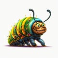 Colorful Caterpillar Clipart In Detailed Fantasy Art Style