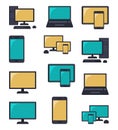 Colorful catron multi platform icon element collection