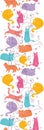 Colorful Cats Vertical Seamless Pattern Background Royalty Free Stock Photo