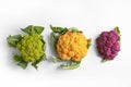 Colorful cauliflower cabbages