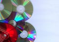 Colorful CDs against a White Background Royalty Free Stock Photo