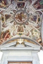 Colorful ceiling of the Basilica della Santissima Annunziata is a Renaissance-style, Catholic minor basilica in Florence Royalty Free Stock Photo