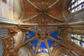 Colorful ceiling paintings in the Cathedral of Geneva Royalty Free Stock Photo