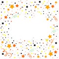 Colorful celebration frame background with confetti. Royalty Free Stock Photo