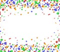 Colorful celebration frame background with confetti. Royalty Free Stock Photo