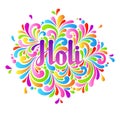 Colorful celebration ornate splash Holi background.