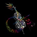 Colorful CELLO with composed music elements