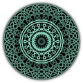 Colorful celtic mandala pattern. Vector lines background. Repeat line art knotted round ornamets. Intricate tribal ethnic curved