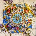 Colorful ceramic background. Broken glass mosaic tile