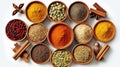 colorful ceramic bowls filled with aromatic spices