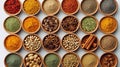 colorful ceramic bowls filled with aromatic spices