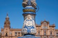 Colorful ceramic decorations at Plaza de Espana Bridges - Seville, Andalusia, Spain Royalty Free Stock Photo