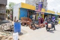 Colorful ceramic souvenirs for sale on the street in a shop in India