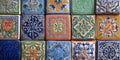 Colorful Ceramic Tiles Artistic Patterns Designs for Home Decor Royalty Free Stock Photo