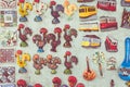 Colorful Ceramic Tiles Magnets Souvenirs Handicrafts Lisbon Portugal. Royalty Free Stock Photo
