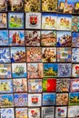 View of Colorful Ceramic Tiles Magnets Souvenirs. Sintra, Portugal