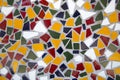 Colorful ceramic tiles wall of building