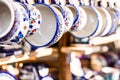 Colorful ceramics in traditonal polish market. Royalty Free Stock Photo