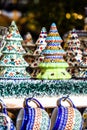 Colorful ceramics in traditonal polish market. Royalty Free Stock Photo