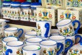 Colorful ceramics in traditonal polish market. Royalty Free Stock Photo