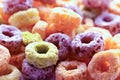 Colorful cereal loops close up Royalty Free Stock Photo