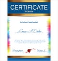 Colorful certificate template