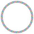 Colorful chain. Vector round frame. Multicolor circle