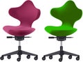 Colorful chairs with anatomical office wheels