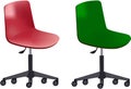 Colorful chairs with anatomical office wheels