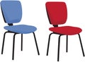 Colorful chairs with anatomical office wheels