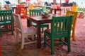 colorful chairs in a hut Royalty Free Stock Photo