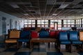 Colorful Chairs in Sallyport - SCI Cresson Prison / Sanatorium - Pennsylvania Royalty Free Stock Photo