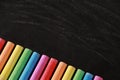 Colorful Chalk and Blackboard Royalty Free Stock Photo