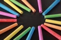 Colorful Chalk and Blackboard Royalty Free Stock Photo