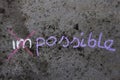 Chalk drawing: Changing word impossible to possible