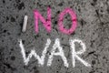 Chalk drawing: Words NO WAR Royalty Free Stock Photo